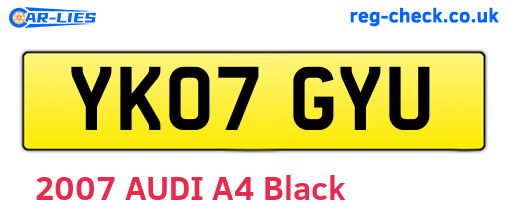 YK07GYU are the vehicle registration plates.