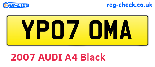 YP07OMA are the vehicle registration plates.