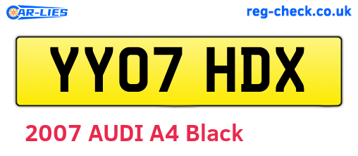 YY07HDX are the vehicle registration plates.