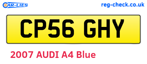 CP56GHY are the vehicle registration plates.
