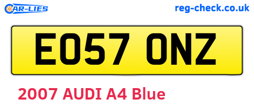 EO57ONZ are the vehicle registration plates.
