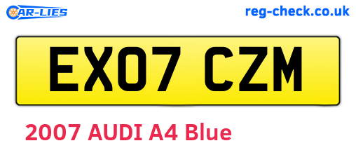 EX07CZM are the vehicle registration plates.