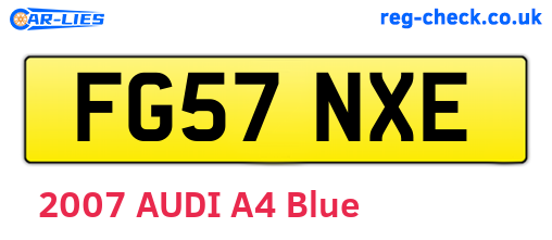 FG57NXE are the vehicle registration plates.