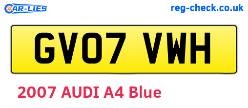 GV07VWH are the vehicle registration plates.