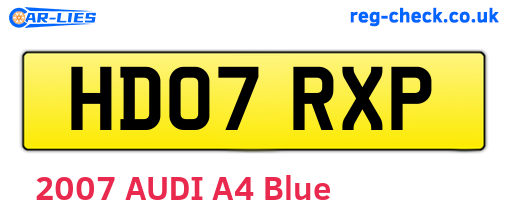 HD07RXP are the vehicle registration plates.