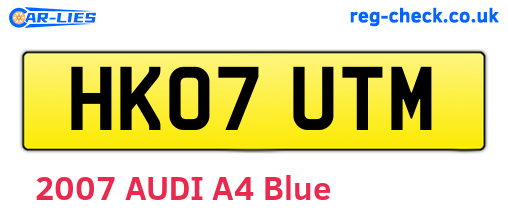 HK07UTM are the vehicle registration plates.