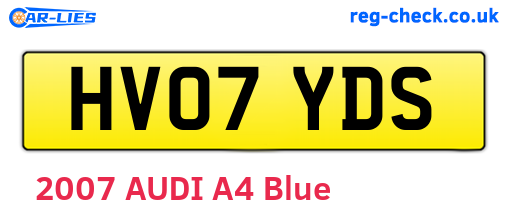 HV07YDS are the vehicle registration plates.