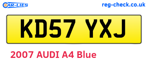 KD57YXJ are the vehicle registration plates.