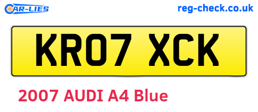 KR07XCK are the vehicle registration plates.