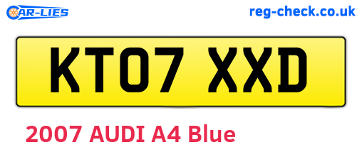 KT07XXD are the vehicle registration plates.
