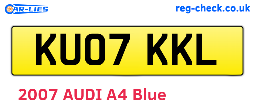 KU07KKL are the vehicle registration plates.