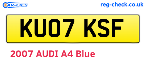KU07KSF are the vehicle registration plates.