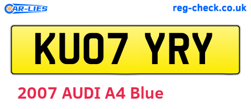 KU07YRY are the vehicle registration plates.