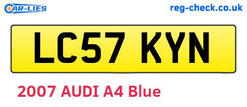 LC57KYN are the vehicle registration plates.