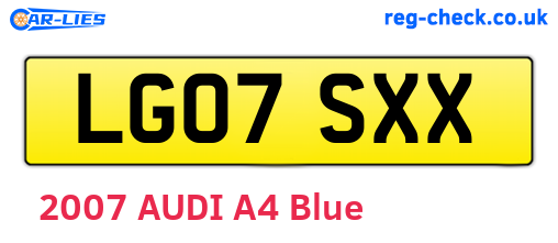 LG07SXX are the vehicle registration plates.