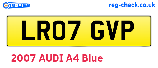 LR07GVP are the vehicle registration plates.