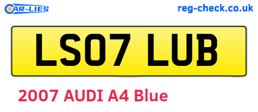 LS07LUB are the vehicle registration plates.