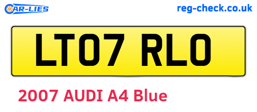 LT07RLO are the vehicle registration plates.
