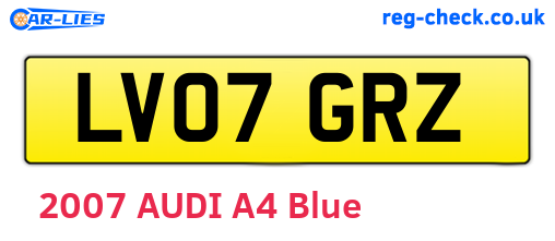 LV07GRZ are the vehicle registration plates.
