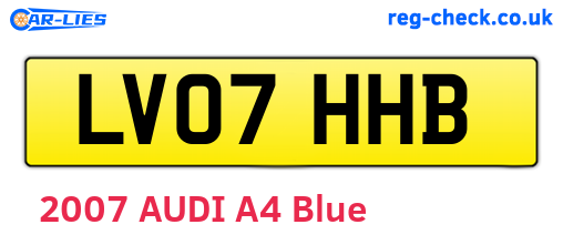 LV07HHB are the vehicle registration plates.