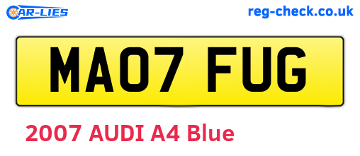 MA07FUG are the vehicle registration plates.