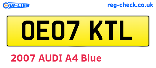 OE07KTL are the vehicle registration plates.