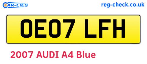 OE07LFH are the vehicle registration plates.