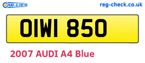 OIW1850 are the vehicle registration plates.