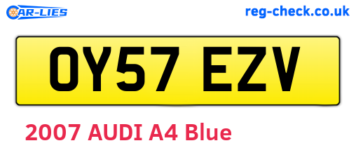 OY57EZV are the vehicle registration plates.