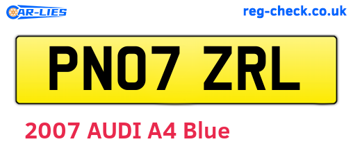 PN07ZRL are the vehicle registration plates.