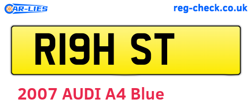 R19HST are the vehicle registration plates.