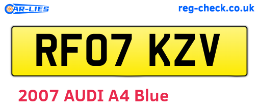 RF07KZV are the vehicle registration plates.