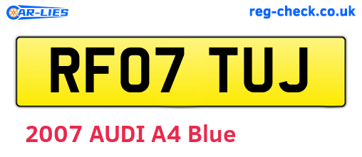 RF07TUJ are the vehicle registration plates.