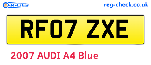 RF07ZXE are the vehicle registration plates.