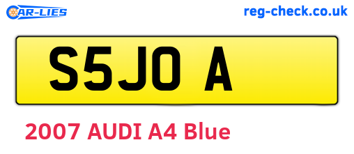 S5JOA are the vehicle registration plates.