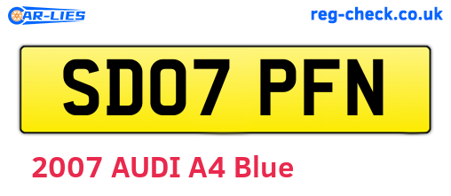 SD07PFN are the vehicle registration plates.