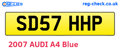 SD57HHP are the vehicle registration plates.