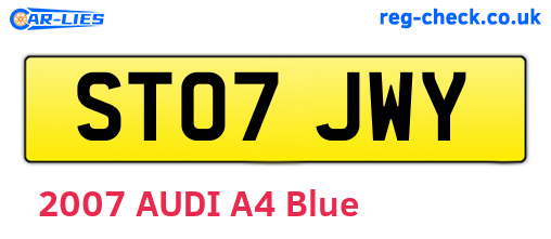 ST07JWY are the vehicle registration plates.
