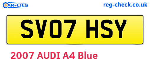SV07HSY are the vehicle registration plates.