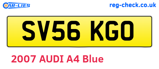 SV56KGO are the vehicle registration plates.