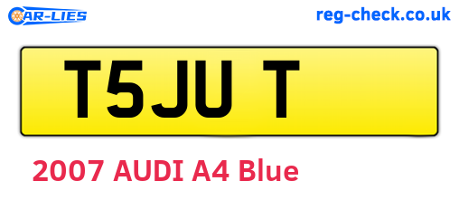 T5JUT are the vehicle registration plates.