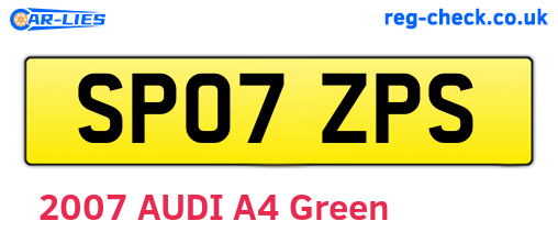 SP07ZPS are the vehicle registration plates.