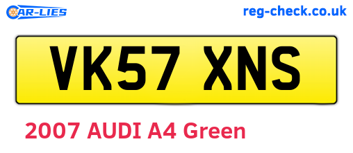 VK57XNS are the vehicle registration plates.