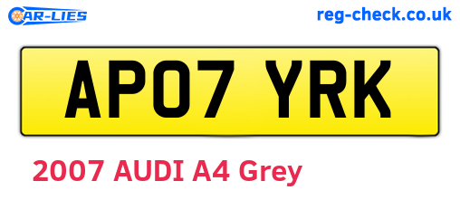 AP07YRK are the vehicle registration plates.