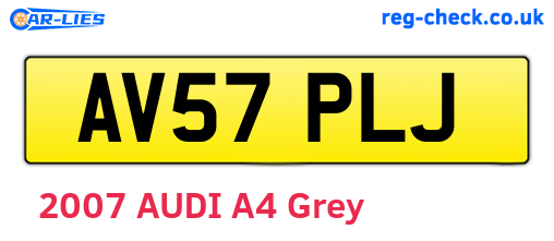 AV57PLJ are the vehicle registration plates.