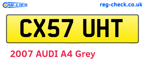 CX57UHT are the vehicle registration plates.