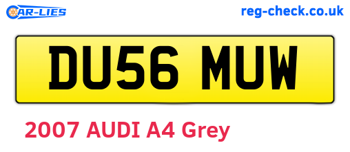 DU56MUW are the vehicle registration plates.