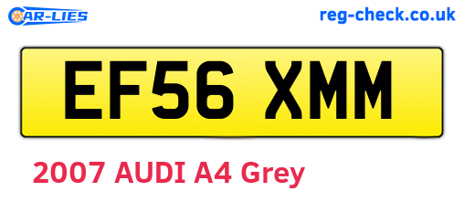 EF56XMM are the vehicle registration plates.