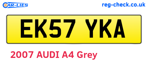 EK57YKA are the vehicle registration plates.