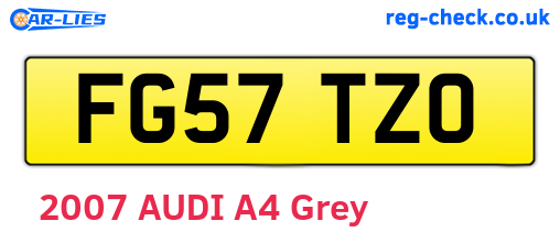 FG57TZO are the vehicle registration plates.